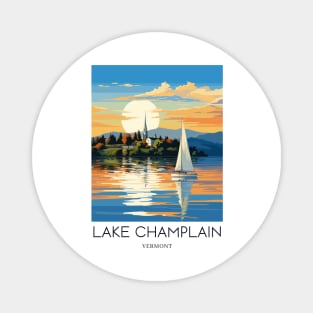 A Pop Art Travel Print of Lake Champlain - Vermont - US Magnet